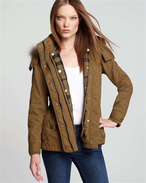 burberry brit long jacket with hood|Burberry Brit anorak jacket.